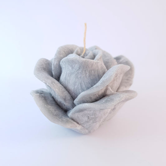 Design candle "Rose", ⌀10x6 cm, grey