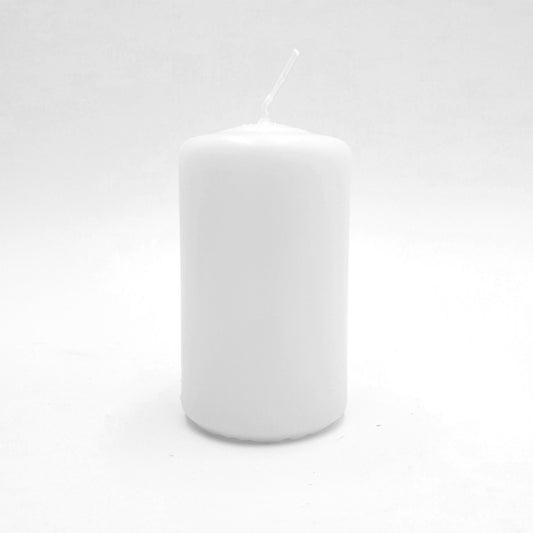 Pulverspiestā svece ⌀ 6x10 cm, balta
