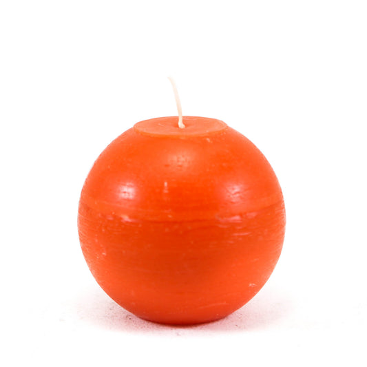 Свеча шар ⌀ 10 см, оранжевая