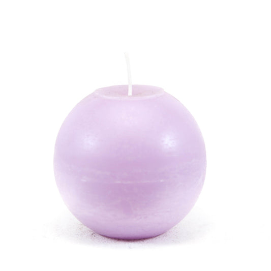 Свеча шар ⌀ 10 см, светло-лиловая