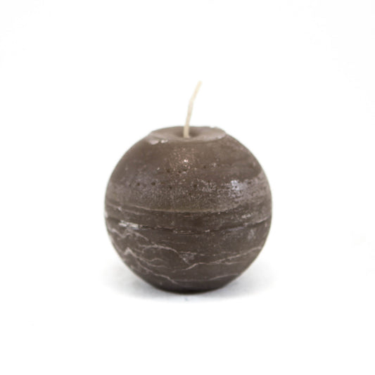 Свеча шар ⌀ 8 см, серо-коричневая