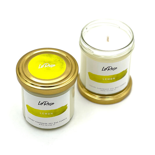 Soy wax candle "LeRose Lemon", 25h