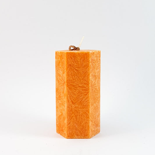 Stearin lace candle ⌀ 5x10 cm, orange