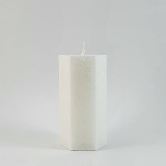 Stearin lace candle ⌀ 5x10 cm, white