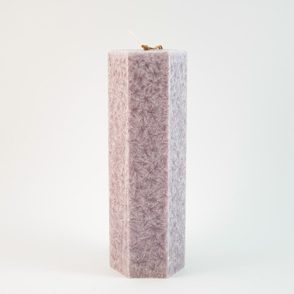 Кристаллическая стеарин свеча ⌀ 5х15 см, светло-лиловая