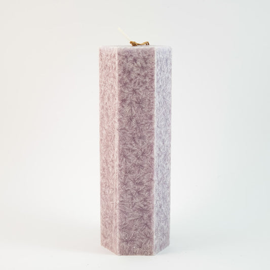 Stearin lace candle ⌀ 5x15 cm, light purple