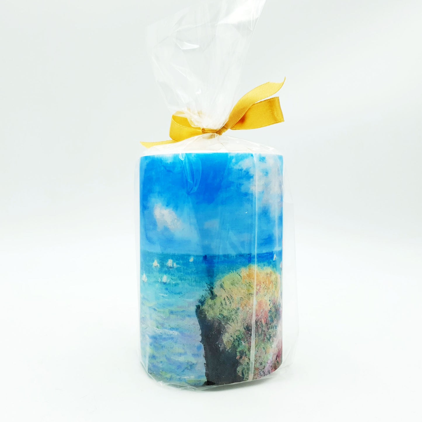 Design candle with the painting "A walk along the cliff in Porville"