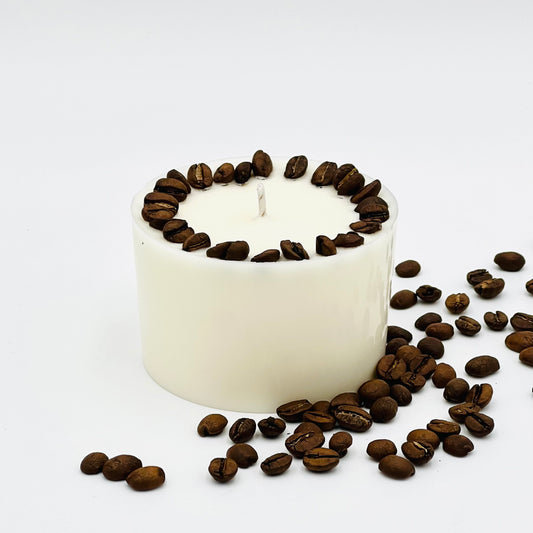 Natural soy wax candle, "Cappuccino Noir" scent