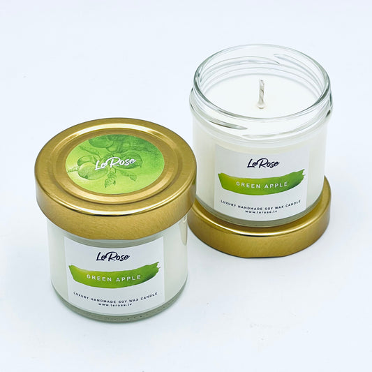 Soy wax candle "LeRose" Green Apple, 25 h