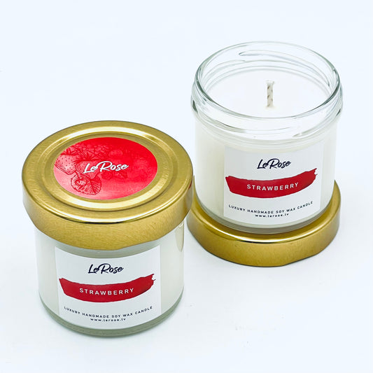 Soy wax candle "LeRose" Strawberry, 25 h