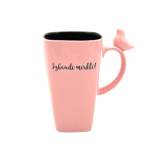 Ceramic mug "Enjoy the moment", soft pink