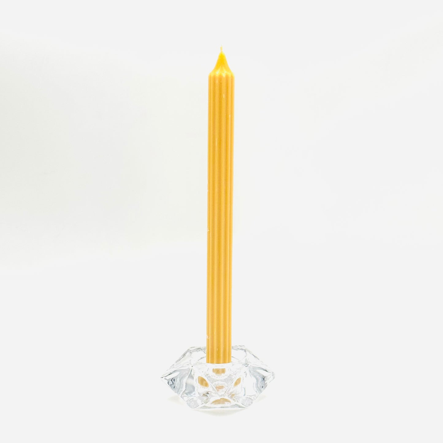 Galda svece, ⌀ 2x24cm, gaiša sinepju, rievota