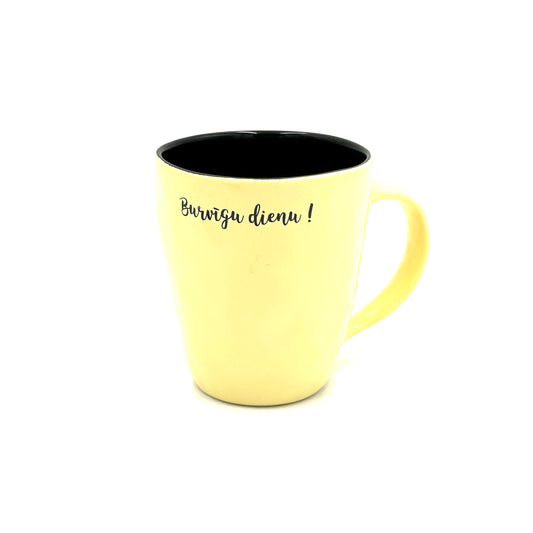 Ceramic mug 350ml, light yellow, "Charming day"