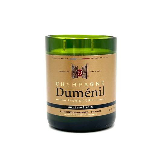 Свеча из натурального соевого воска "Дюмениль", в бутылке шампанского с ароматом Франжипани.