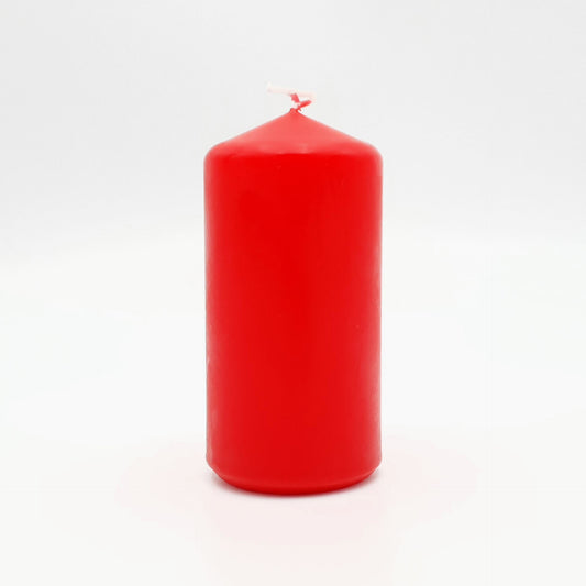 Powderpressed candle ⌀ 6x12 cm, red
